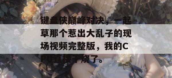 键盘侠巅峰对决，一起草那个惹出大乱子的现场视频完整版，我的CPU直接干烧了。